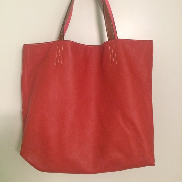 Hermès Biscuit/Rose Jaipur Reversible Swift Leather Tote - Picture 2 of 16